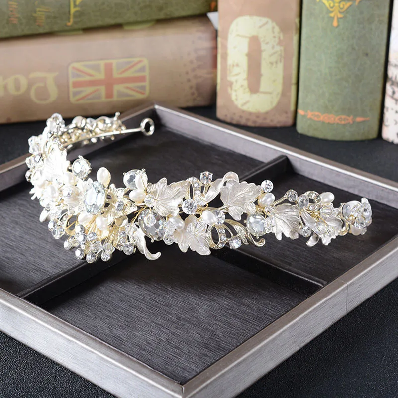 SLBRIDAL Ручная Работа винтажные Стразы в стиле барокко Хрустальная свадебная тиара