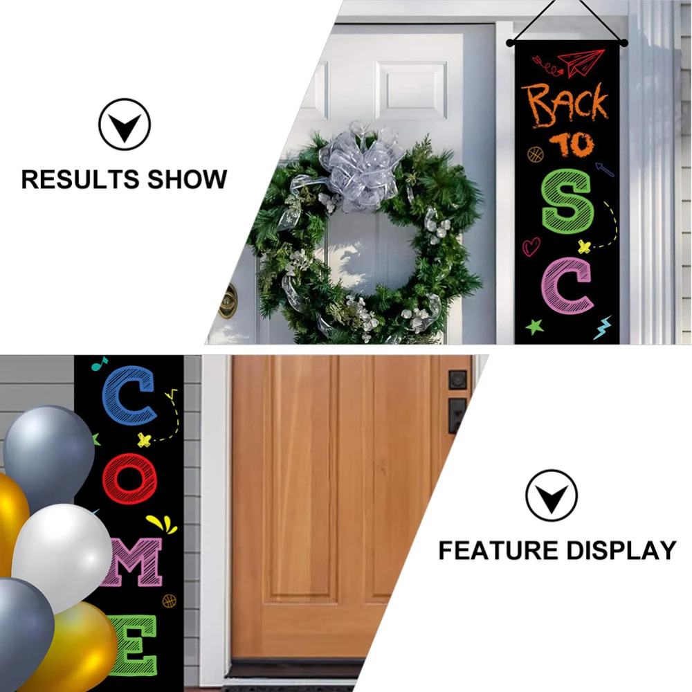 1 Pair Welcome Back Door Couplets School Banners Curtain Decorations |