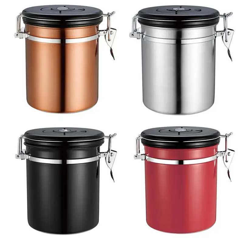 

Storage Jar Stainless Steel Coffee Canister Coffee Container Airtight Storage Can Tea Food Canister Caddies Jar Kitchen