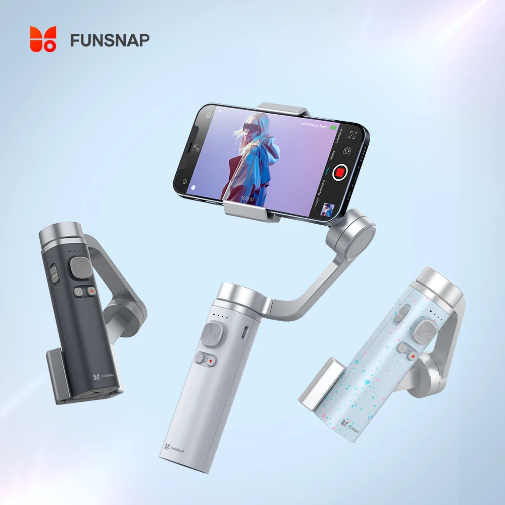Funsnap Capture π 3-Axis Smartphone Stabilizer Foldable Pocket Type C Charging Handheld Gimbal for iPhone Android Gopro |