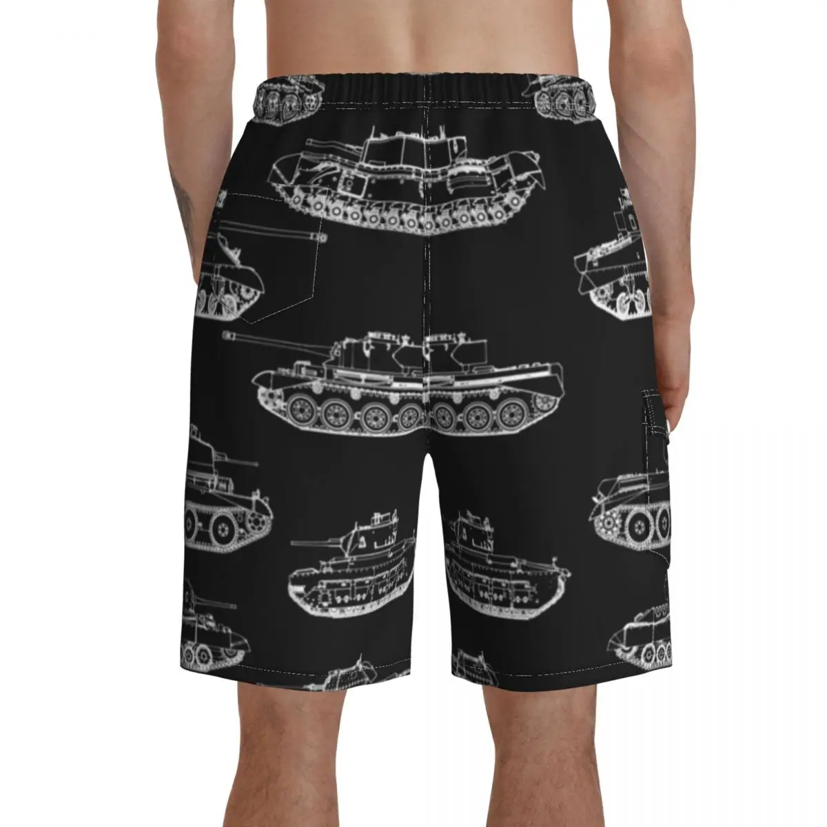 

World Of Tanks Board Shorts Men Bathing Swimming Trunks Polyester Pattern Swim Trunks