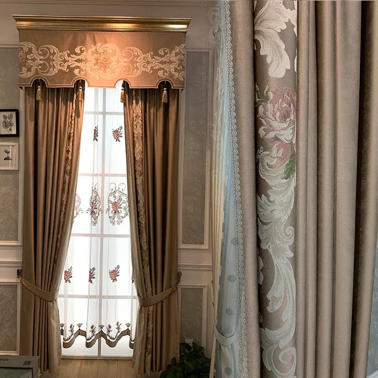

European printing curtain living room bedroom shade curtain garden finished floor curtain finished product customization
