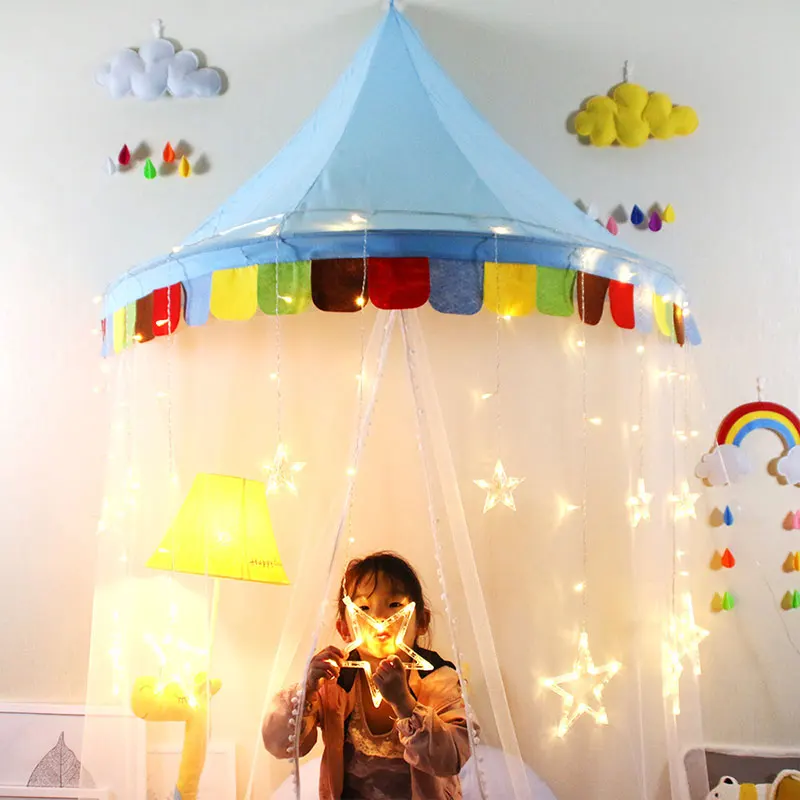 Скандинавский детский навес занавеска для кровати Детская подвесная палатка