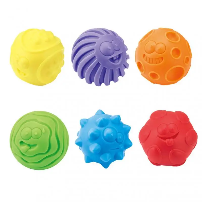 Мяч сенсорный для детей 0-24 м Цветной 3D тактильный мягкий виниловый ручной мяч с