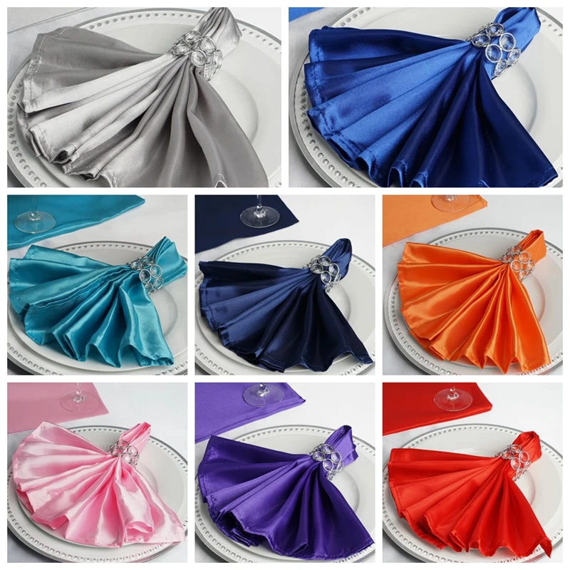 Атласная Салфетка по низкой цене салфетки для свадебного стола украшения