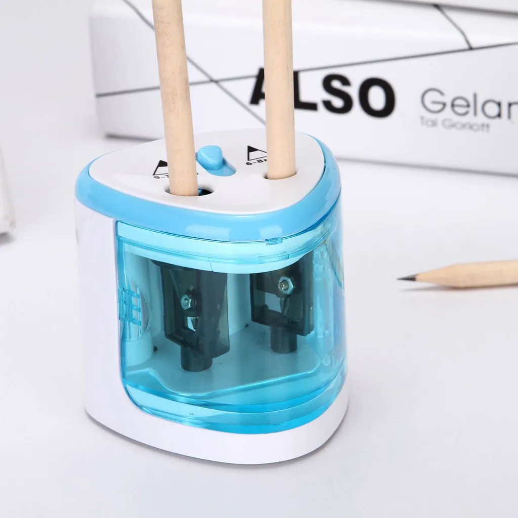 

Electric Pencil Sharpener Double Hole Portable Pencil Sharpener Battery operated