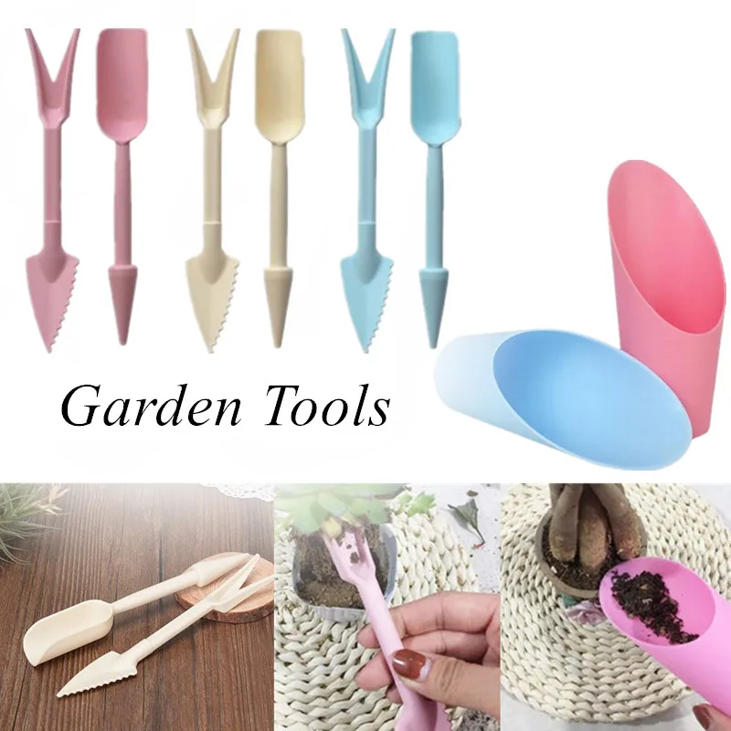 

3pcs/set Blue Multifunctional Household Pot Garden Bucket Dibber Transplant Widger Spade Shovel Gardening Tools