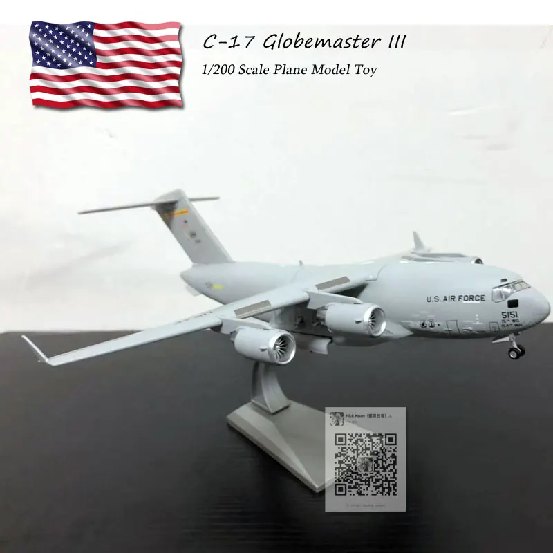 WLTK 1/200 весы C-17 Globemaster III Strategic и Tactical Airlifter литой под давлением металлический армейский самолет модель игрушка для коллекции