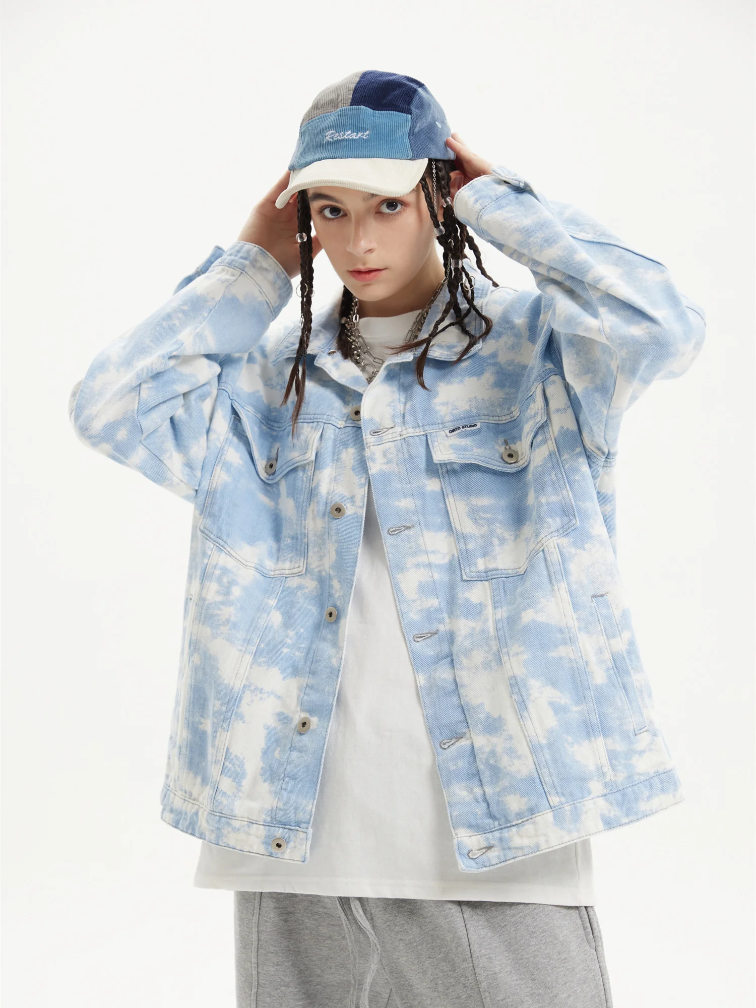 

Vintage Women Jacket 2021 Autumn Winter Oversize Denim Jackets Washed Blue Jeans Coat Turn-down Collar Outwear Bomber Jacket