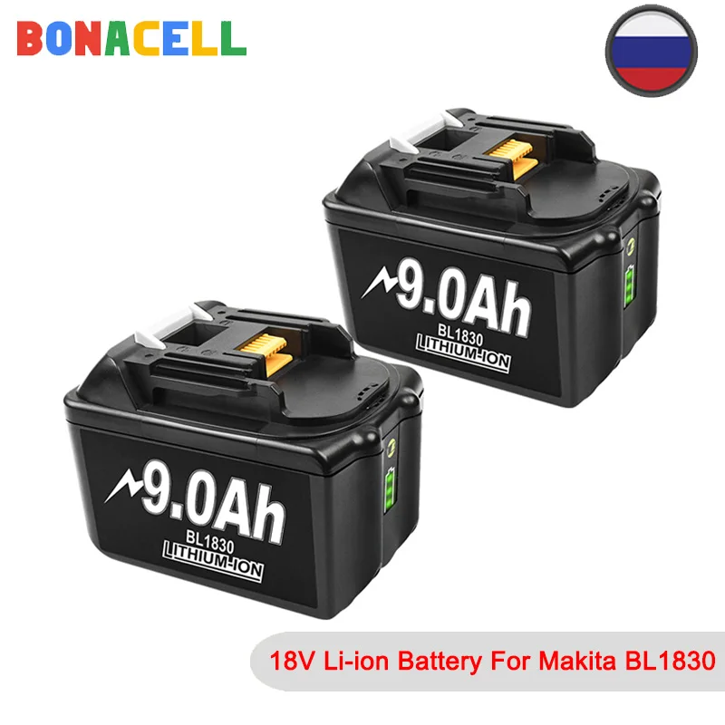 Перезаряжаемый литий-ионный аккумулятор Bonacell BL1860 18 в 6000 мАч для Makita BL1840 BL1850 BL1830