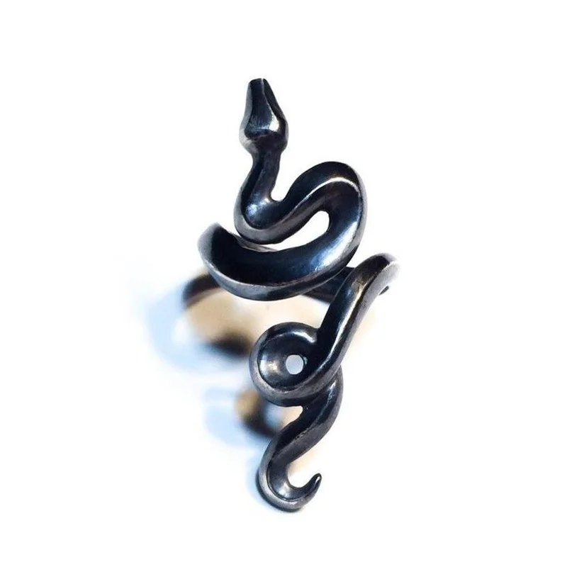 Фото Женское Винтажное кольцо в виде змеи серебристого цвета | Украшения и аксессуары