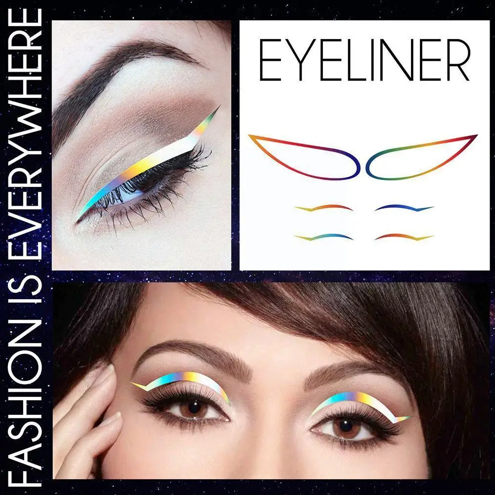 

Four Color Eye Makeup Stickers Reusable Shiny Eyes Flash Long-lasting Makeup Durable Eyeliner Waterproof Tools Patch Makeup Y9Y1