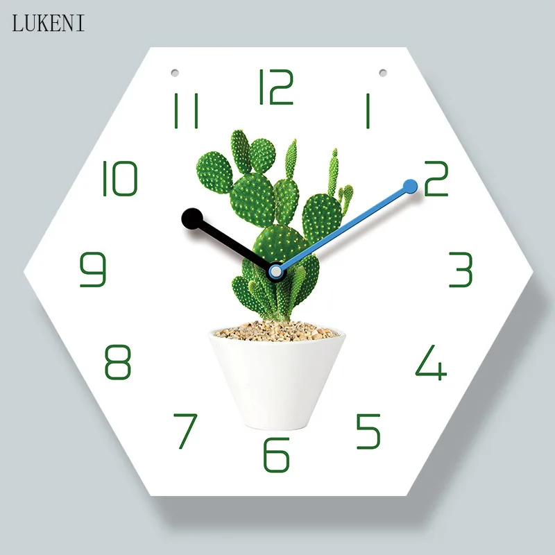 

Cactus Hexagonal 14-inch lanyard wall clock Home Decor Wall Decor