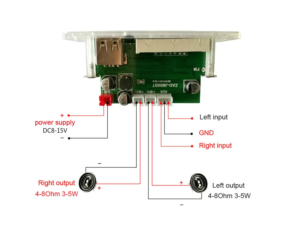 AIYIMA MP3 декодер аудио доска музыкальный плеер синий светодиодный дисплей 5 Вт * 2