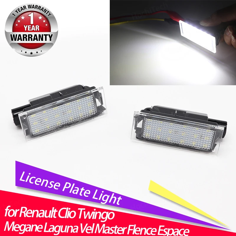 Lumière LED de plaque d'immatriculation de voiture  feux numériques pour Renault Megane 2 Clio