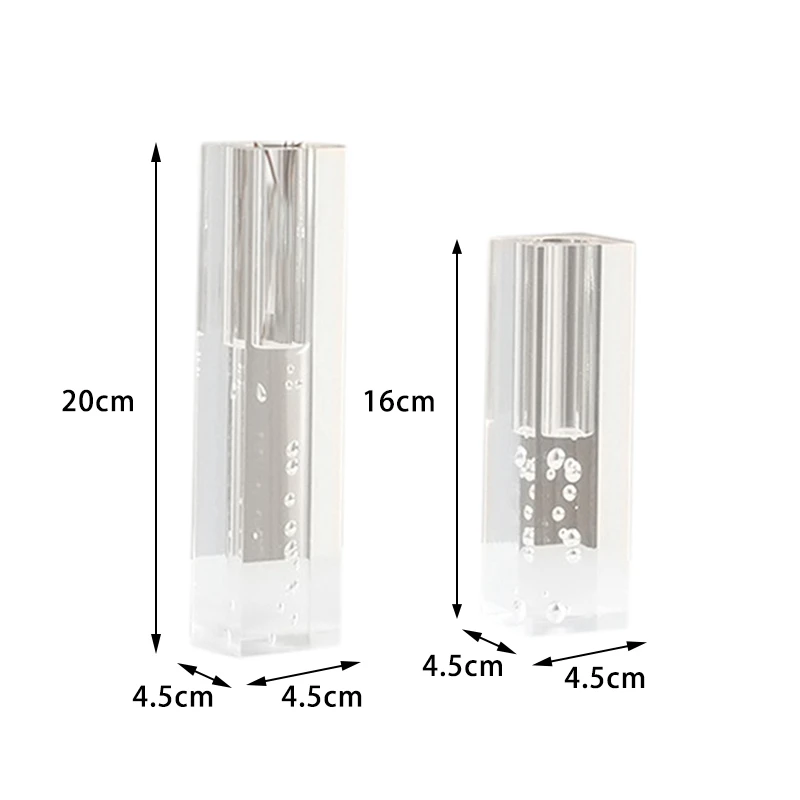 Скандинавская акриловая ваза квадратная колонна стеклянная пузырчатая
