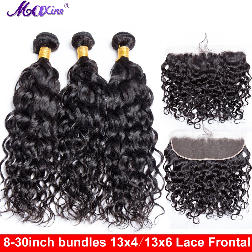 Фронтальная пряди с волнистыми фронтальным Максин человеческих волос закрытием