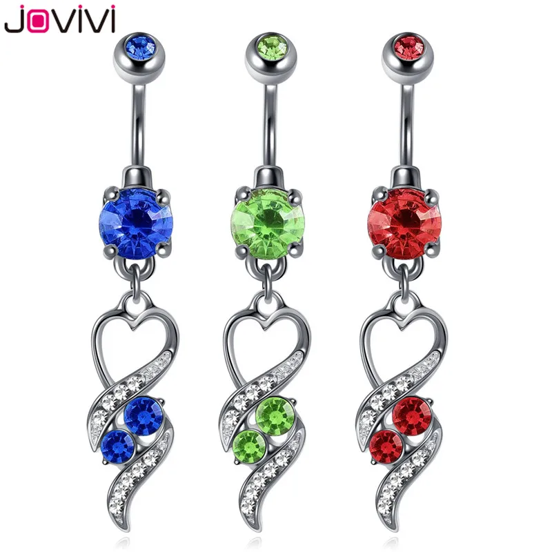 JOVIVI 14G хирургические стальные хрустальные кольца с кристаллами Бесконечность