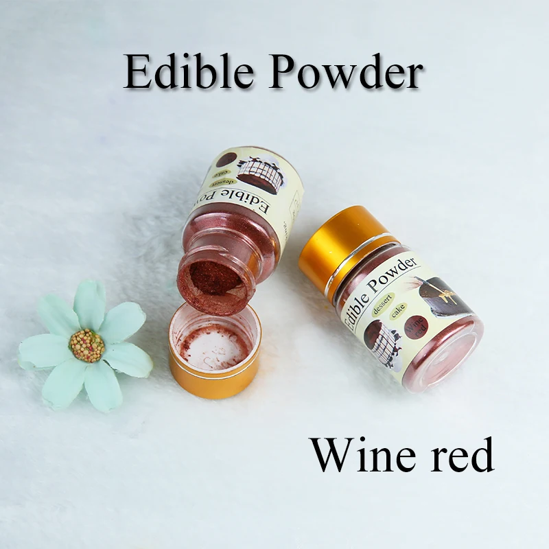 Wine red 10 г съедобный торт пищевой порошок окраска для украшения шоколада помадка украшения Искусство пищевой сорт, помадка пигмент, продукты питания съедобные, пищевое золото для торта - Цвет: Wine red