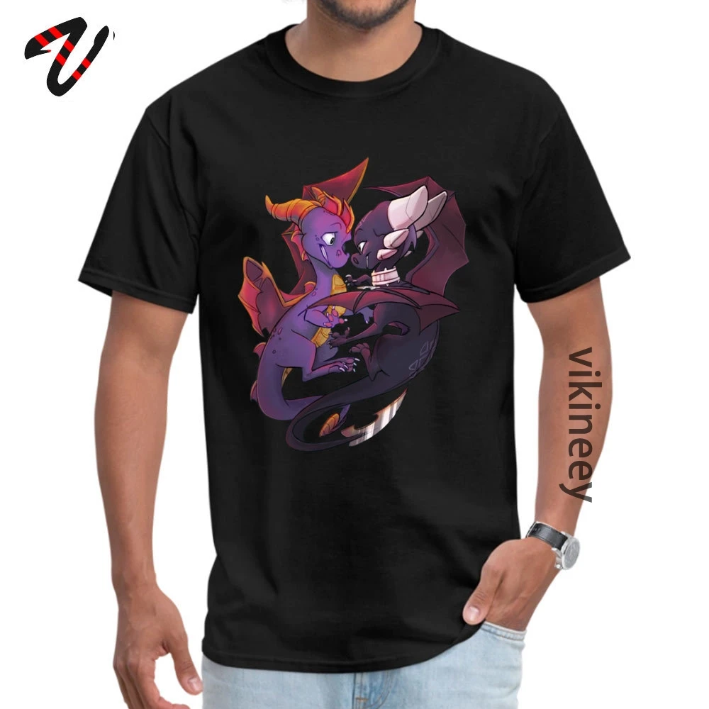Популярные Рубашки Spyro and Cynder повседневные мужские футболки из хлопчатобумажной