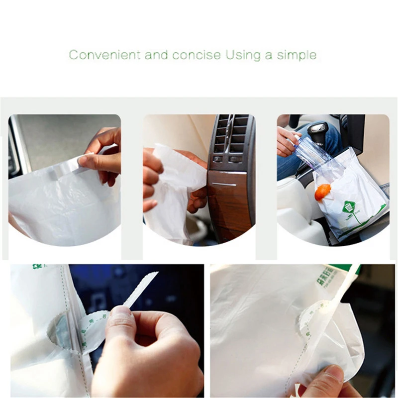 

15 Pcs Car Trash Bag Degradable Disposable Trash Bag Portable Durable Garbage Bag Self-adhesive Auto Vehicle Cleaning Bag