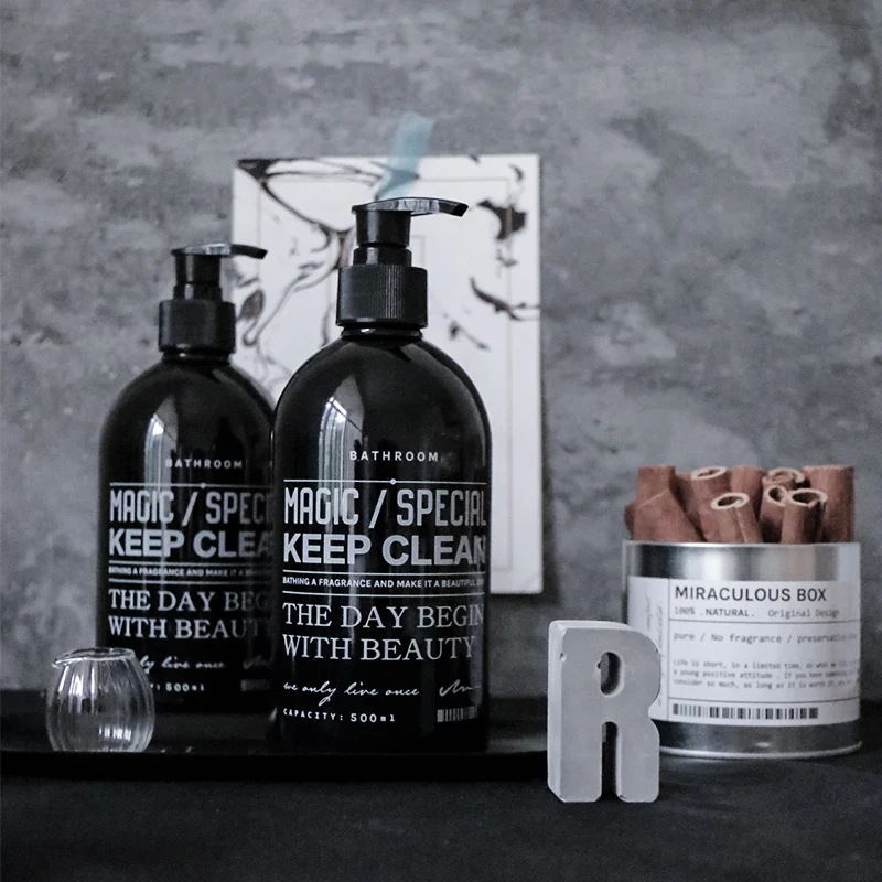 500 мл скандинавский пластиковый шампунь для ванной бутылка хранения жидкий