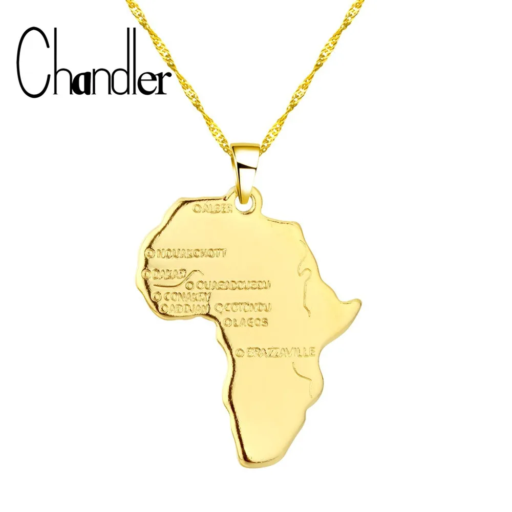 Ожерелье с подвеской Chandler картой Африки для женщин и мужчин ювелирные изделия
