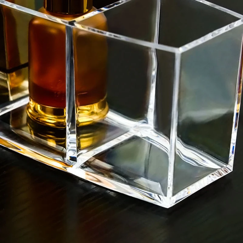 Clear Makeup Brush Holder Organizer 3 Slot Plastic Transparent Brushes Storage Box M88 | Красота и здоровье