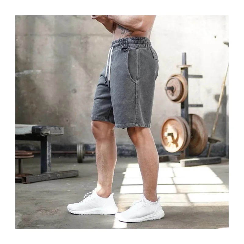 Летние Новые мужские спортивные шорты для тренировок хлопковые повседневные
