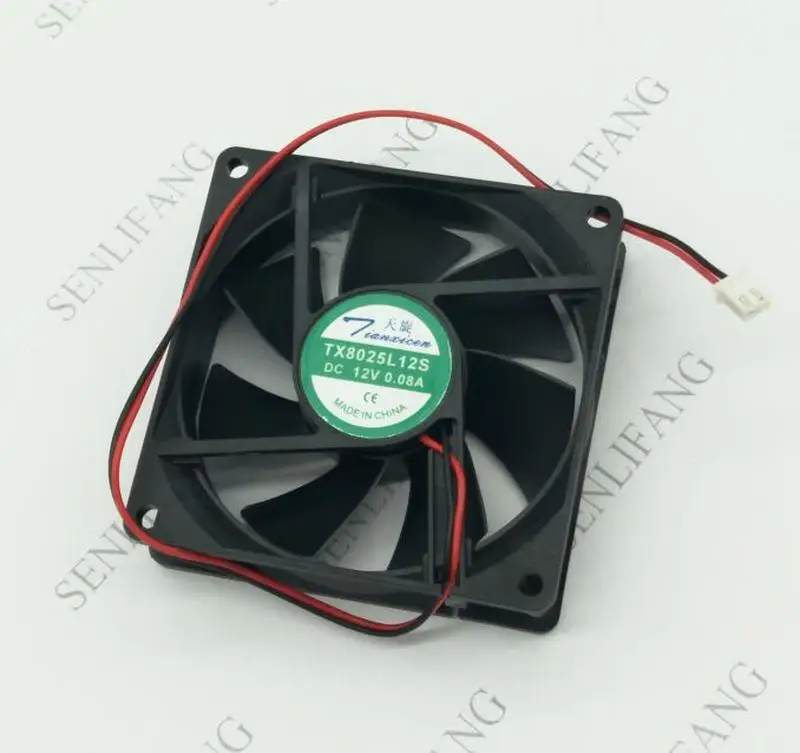 TX8025L12S DC 12 В 0.08A 8025 8 см 80*80*25 мм Ультра тихий вентилятор охлаждения 2 провода