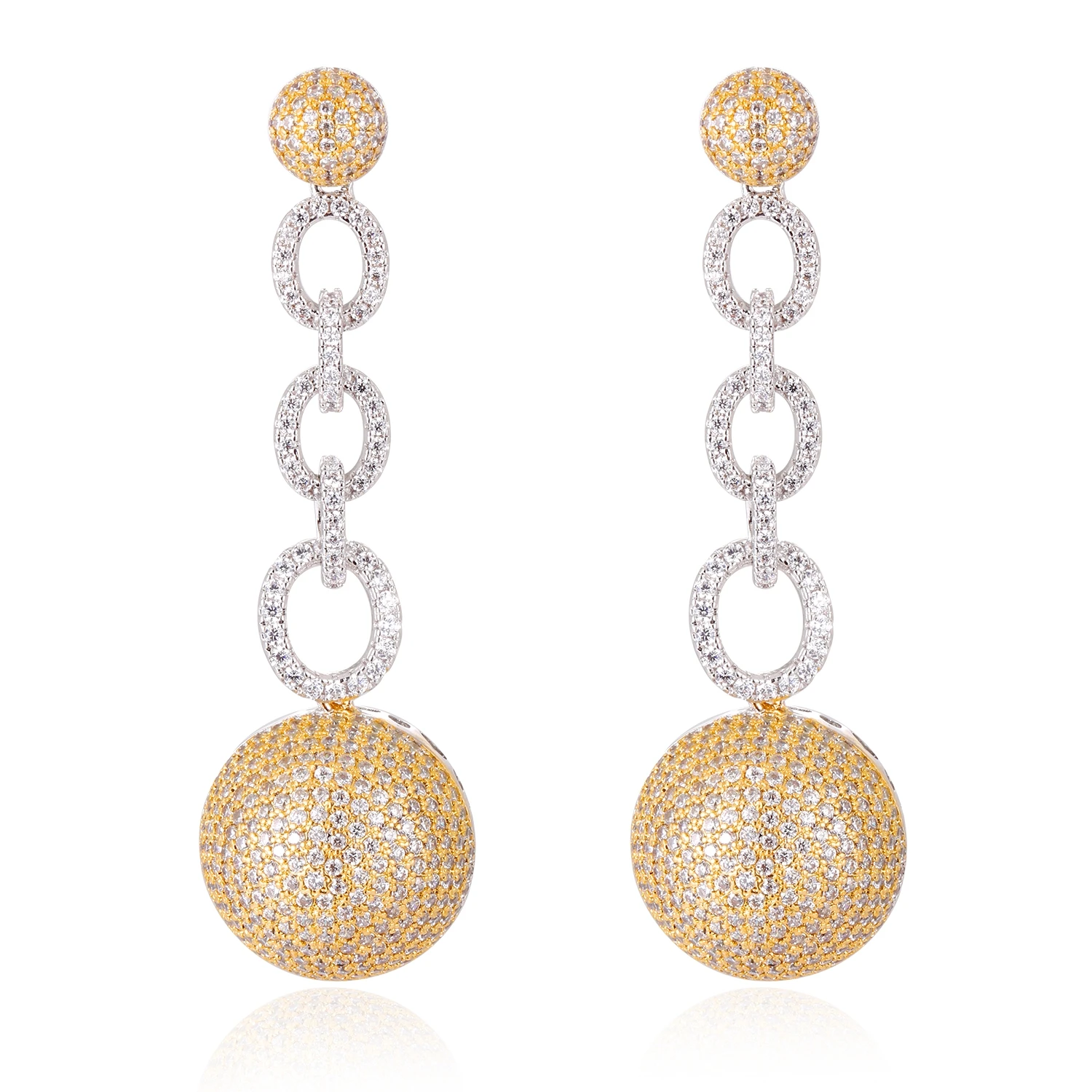 GrayBirds новый бренд сферическая кабельная цепь двухцветная AAA CZ серьги для женщин