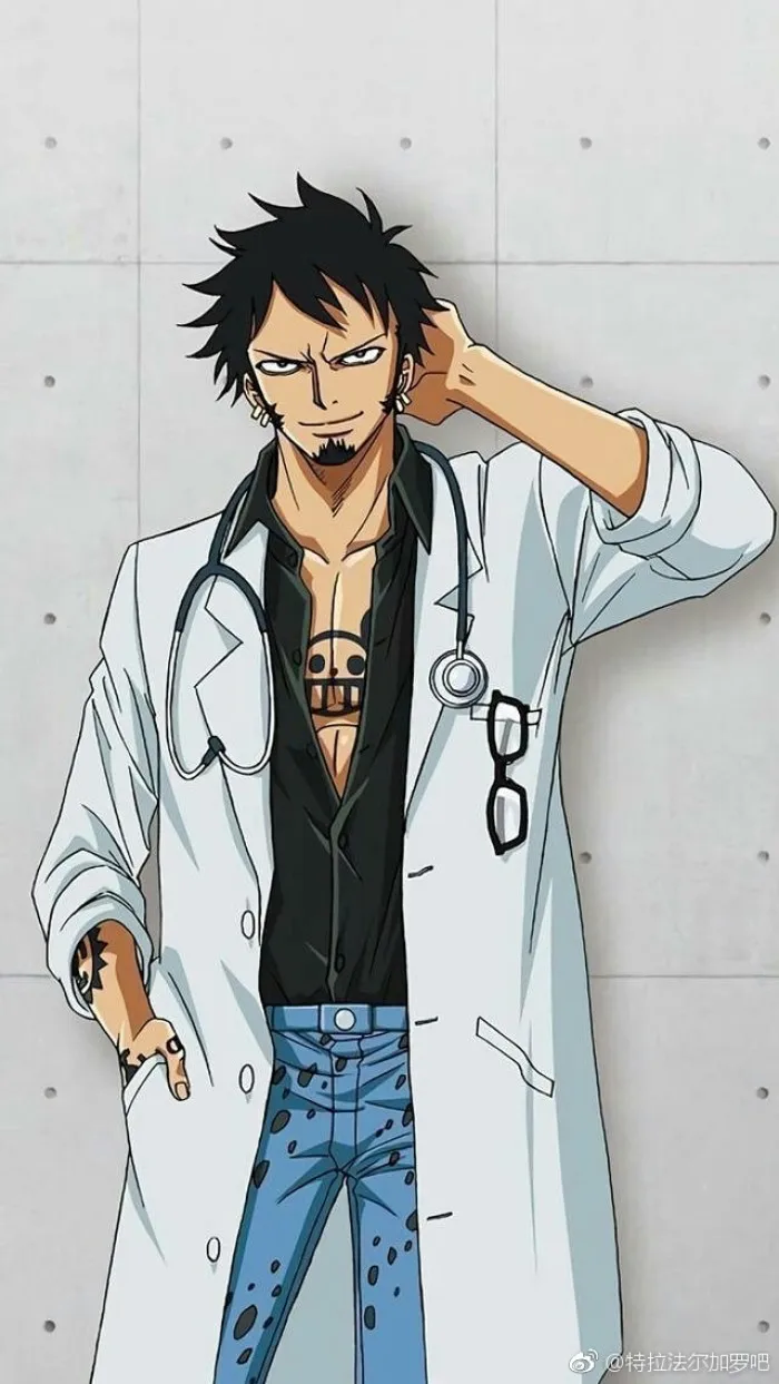 Парик для косплея из аниме Трафальгар термостойкие черные короткие пушистые