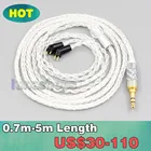 2,5 мм 4,4 мм XLR 8-жильный посеребренный кабель OCC для наушников Etymotic ER4B ER4PT ER4S ER6I ER4 2-контактный LN006562