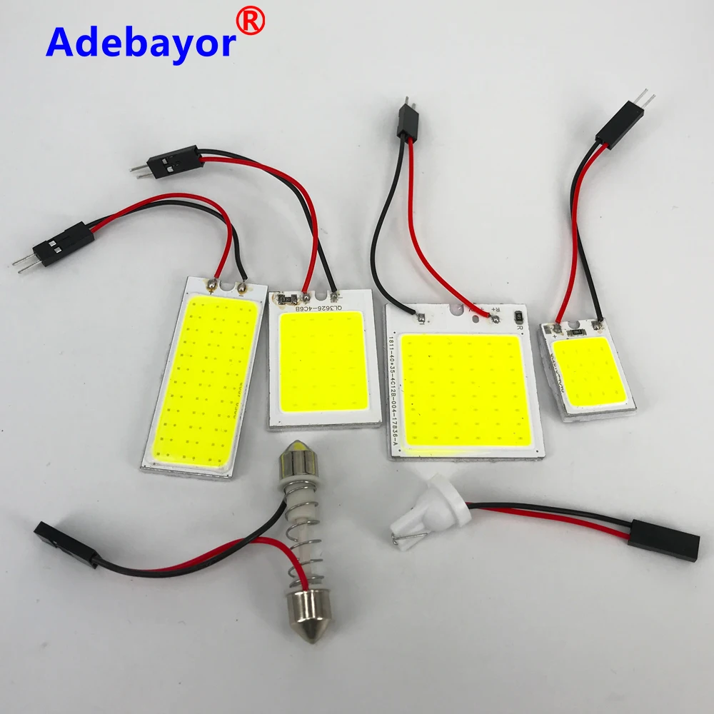 Автомобильная светодиодная лампа T10 Festoon W5w Cob 18 24 36 48 SMD 12 в пост. Тока белая 100 шт. |