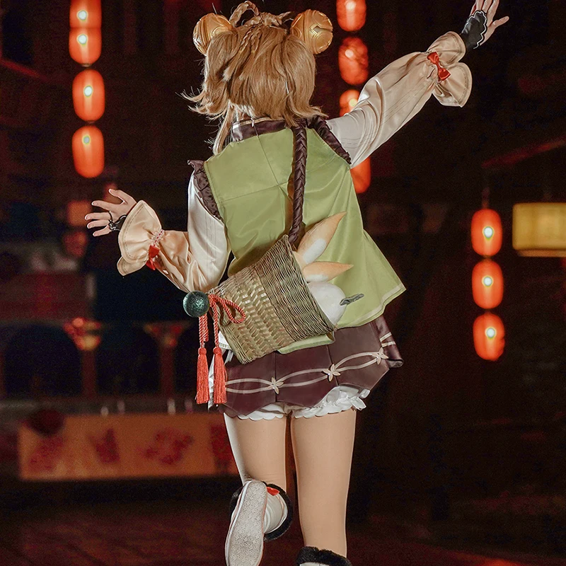 В наличии аниме Genshin Impact Косплей Костюм YaoYao игровой комплект платье милый костюм