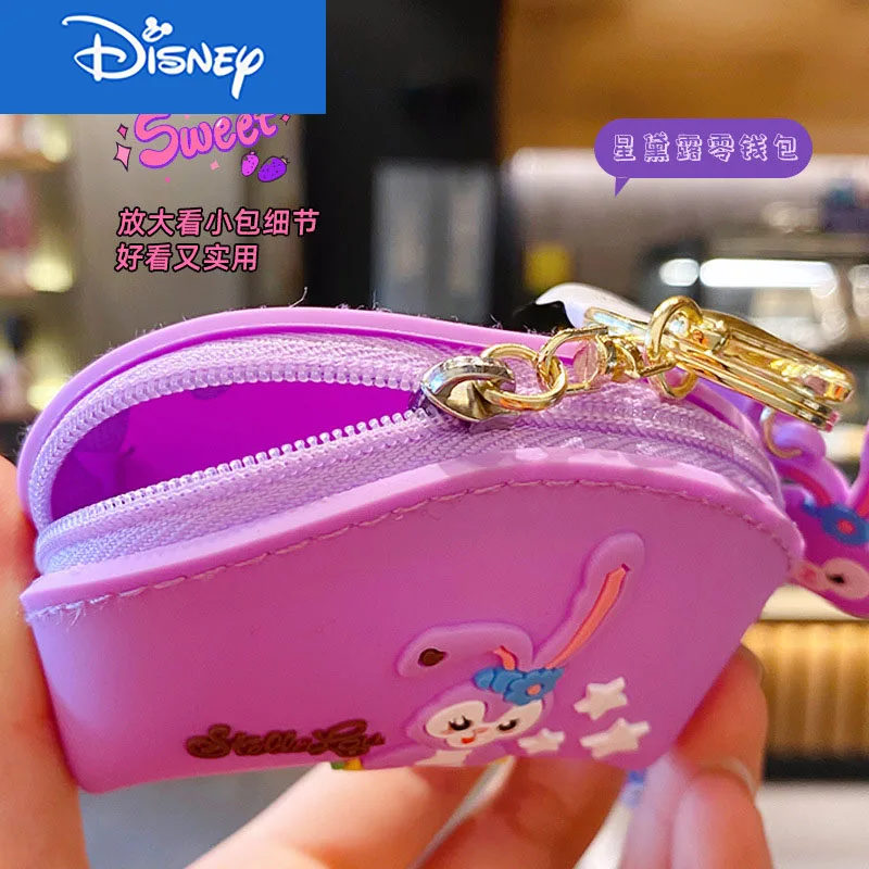 

New Cute Disney StellaLou Rabbit Girl Creative Wallet Car Keychain Cartoon Bag Key Chain Pendant Ornaments Wholesale Keyring