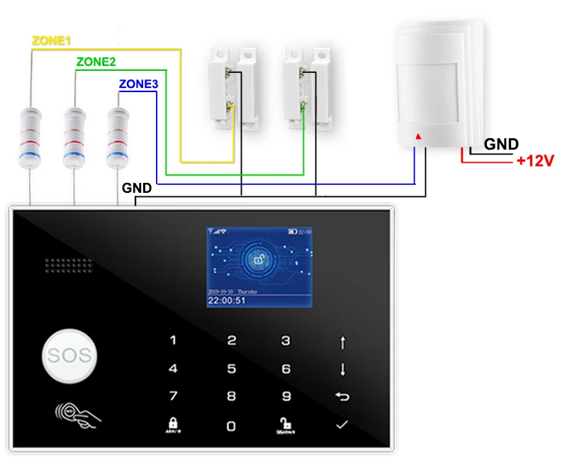 Wifi GSM сигнализация 433 МГц беспроводной и проводной Детектор Охранная сигнализация RFID TFT lcd сенсорная клавиатура 11 языков совместимый с Alexa