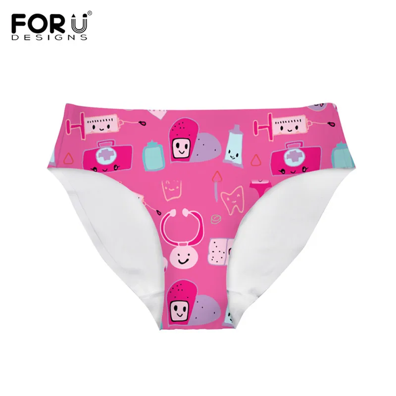 

Женские трусики FORUDESIGNS, удобное бесшовное нижнее белье для молодых девушек, милые медицинские мягкие трусики розового/синего цвета