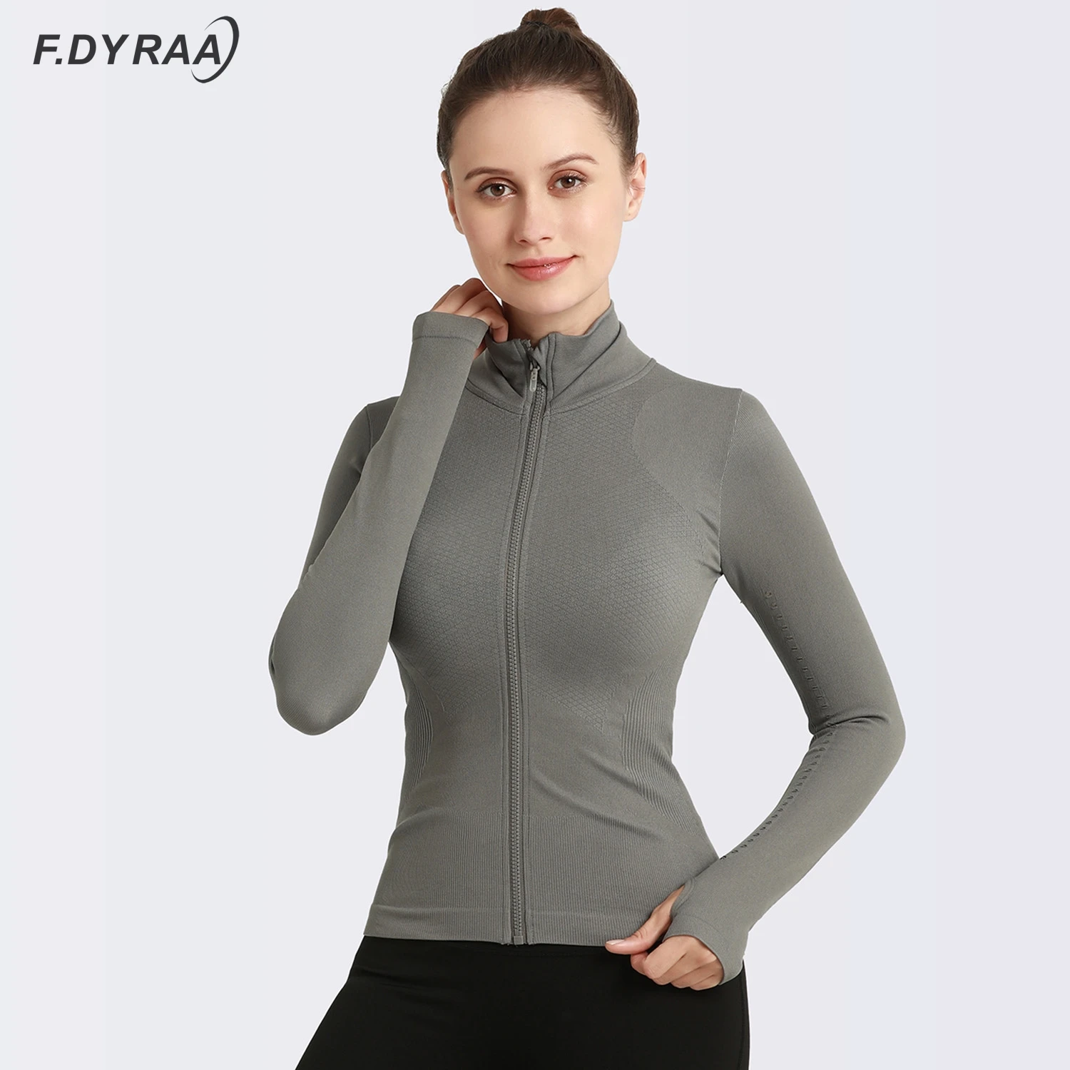 Спортивная куртка F.DYRAA с длинным рукавом женская рубашка на молнии для фитнеса и