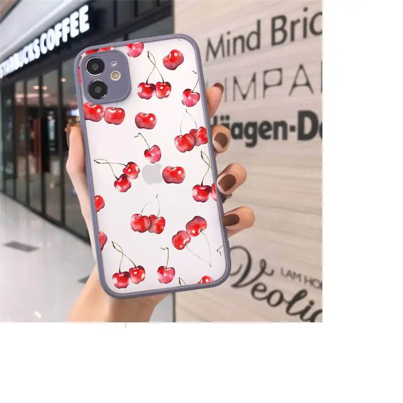 

Summer Fruit Watermelon Lemon Phone Cases matte transparent For iphone 7 8 11 12 plus mini x xs xr pro max luxury shell cover