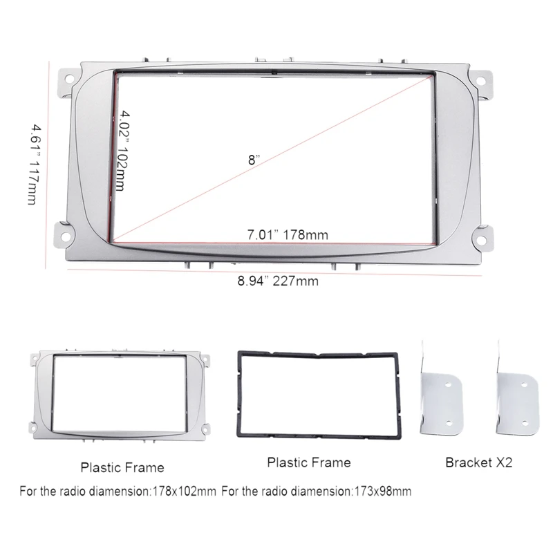 2Din автомобильный стерео радио DVD панель o Mount Fascia комплект для Ford Focus II Mondeo S-Max C-Max