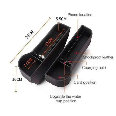 

2021Multifunctional Colorful USB Charging Interior Mood Lighting Car Seat Gap Filler car seat storage box Organizer Drop Shippig