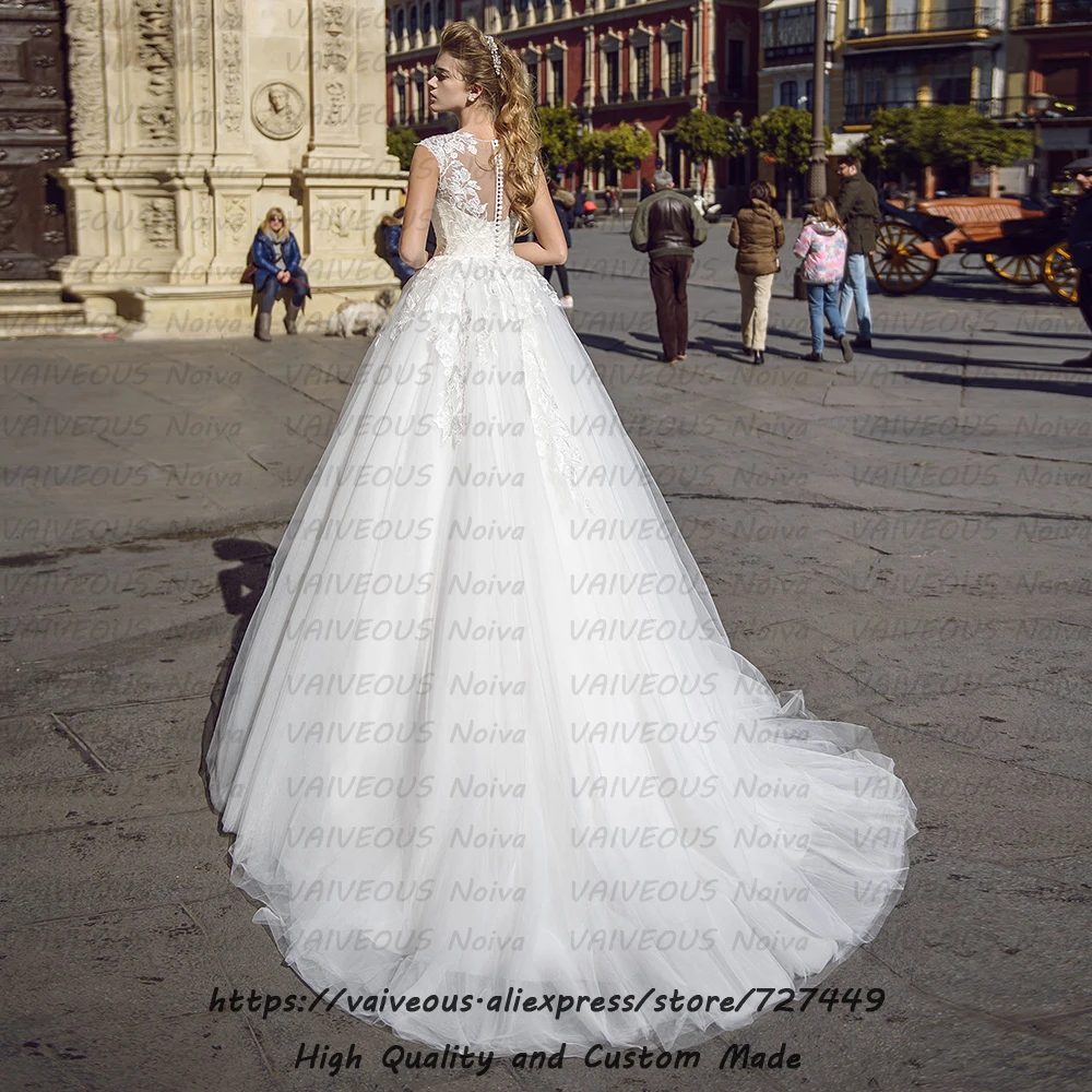 Vestidos de Novia Новые Модные свадебные платья романтические кружевные тюлевые