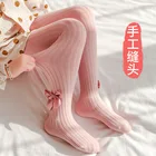 Колготки для девочек, новинка весны 2021, детские леггинсы для девочек, милые колготки с бантиком, штаны на осень, тонкие колготки