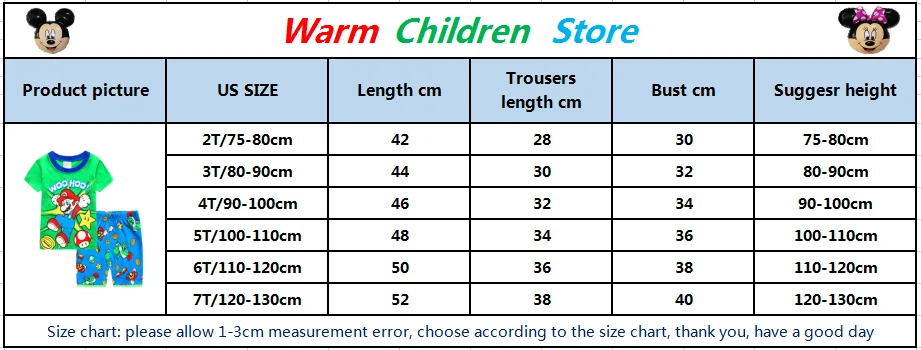 Пижама Super Mario одежда для сна 2 шт. мультяшный детей малышей мальчиков Супер Марио