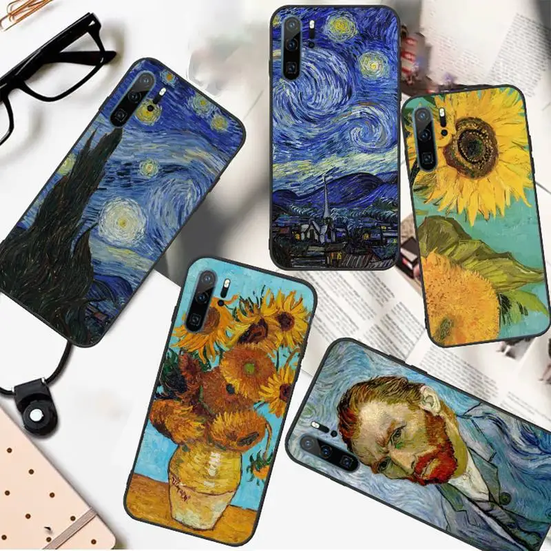 

Retro van gogh famous painting Phone Case For Huawei honor Mate 10 20 30 40 i 9 8 pro x Lite P smart 2019 nova 5t