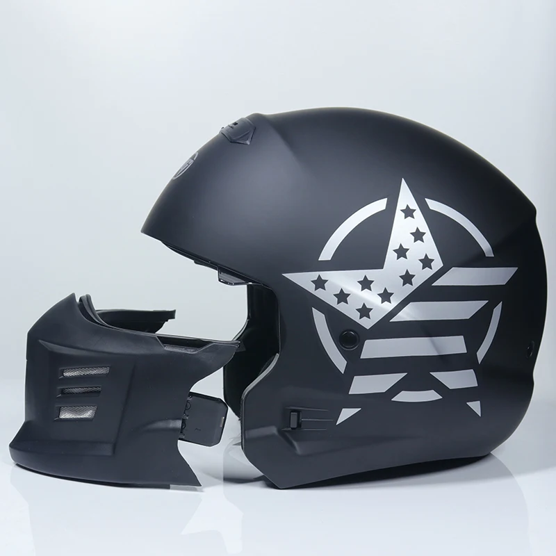 Motorcycle retro Helmet Cruiser Touring Riding Motorbike Full Face Safety Casque Moto Casco | Автомобили и мотоциклы