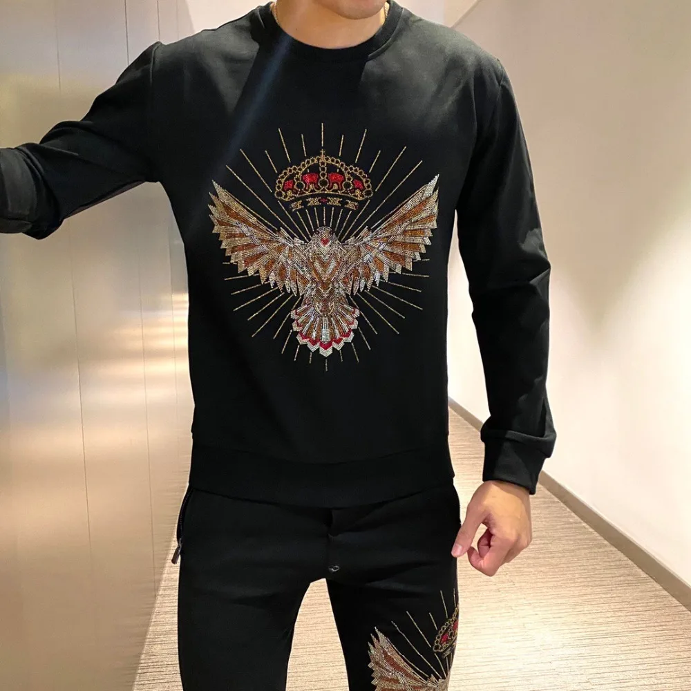 Осень зима класса люкс для мужчин тренировочный костюм в рождественской