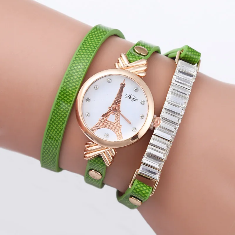 

New Women's Tower Pattern Coiling Bracelet Watch Women's Rhinestone Quartz Watch designer watch