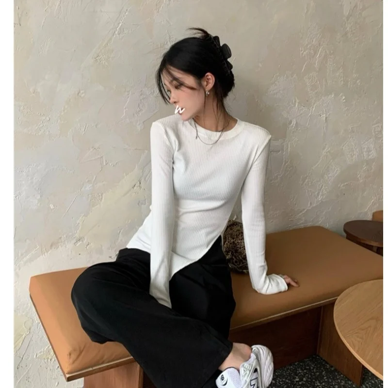 

Women's Long Sleeve T-shirt Bottoming Shirt Trendy Instafamous Design Sense Top